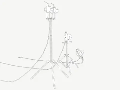 Halogen Work Lights Low-poly 3D model