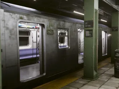 Subway Station - Real Time - Scene Low-poly 3D model