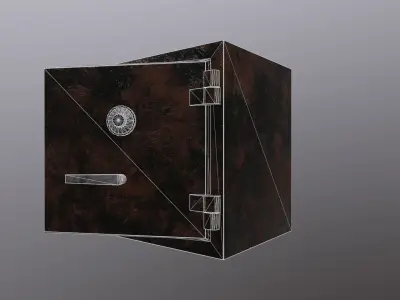 Game ready Metal safe with openable door  3D model Low-Poly Low-poly 3D model