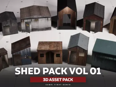 Shed Pack Vol 01 Low-poly 3D model