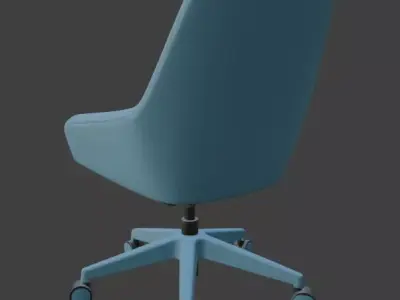 Modern Light Blue Ergonomic Office Chair 3D model
