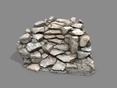 Old Rock Stairs Low-poly 3D model purchase