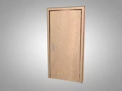 Minimalist Light Oak Flush Interior Door Low-poly 3D model