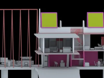 Three story A - Frame house 3ds max file 2018 2019 2020 2021 3D model