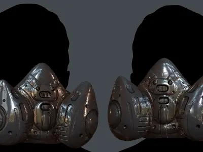 Gas mask helmet 3d model scifi  Low-poly 3D model