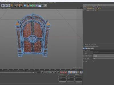 Stylized Medieval Wooden Door - AI Low-poly 3D model