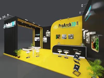 Exhibition stall 8 mtr x 4 mtr 2 sides open 3D model 3D model