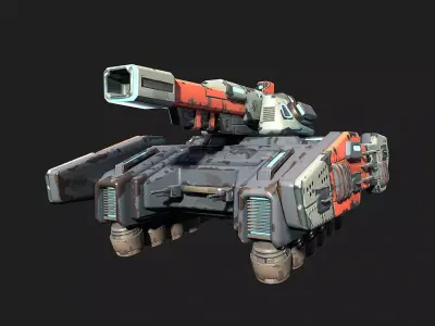 Stylized Sci Fi Space Tank-2 Low-poly 3D model