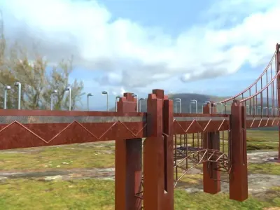 Golden Gate Bridge  Low-poly 3D model