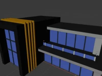 Low Poly Hi-Tech House Low-poly 3D model