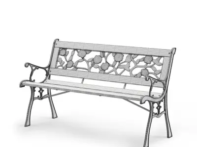 Garden Bench 3D model buy