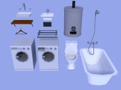 Modular Low Poly Interior Pack Low-poly 3D model
