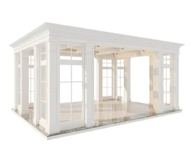 Gazebo patio with glass roof 3D model