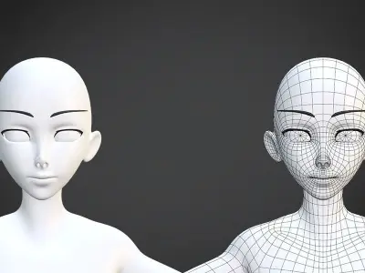 Customize Male Base Mesh-Anime Style Low-poly 3D model