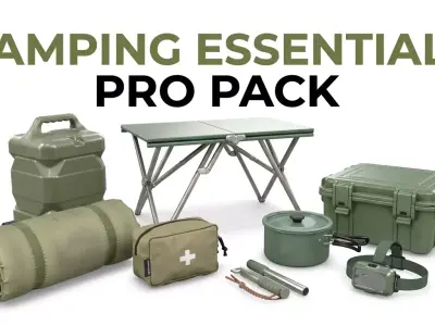 Realistic Camping Equipment Pack Low-poly 3D model