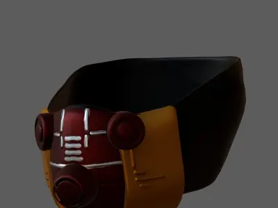 Gas mask helmet 3d model scifi Low-poly  Low-poly 3D model 134