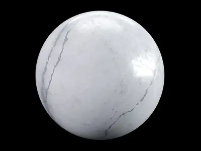 White Carrara 02 Marble Texture PBR Vray Corona 400 x 400 cm Texture