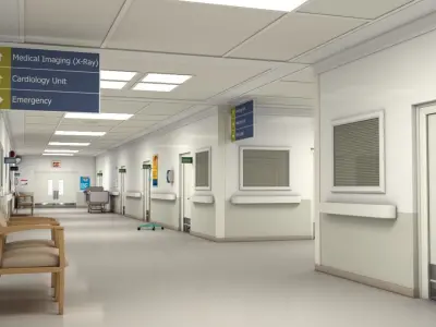 Hospital Hallway Modular MAYA 3D model
