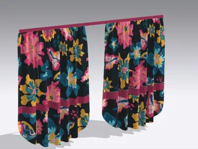 Curtain Low-poly 3D model