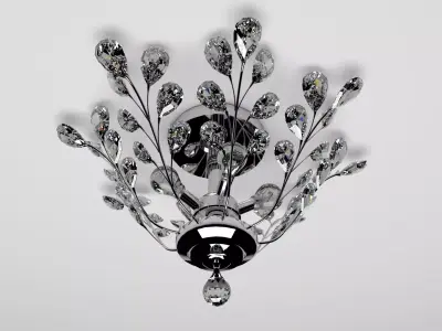3D Ceiling Lamp Aspen 4 Light Chrome Finish and Crystal model 3D model