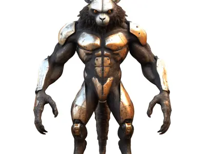 Armored Lycanthrope Warrior 3D print model