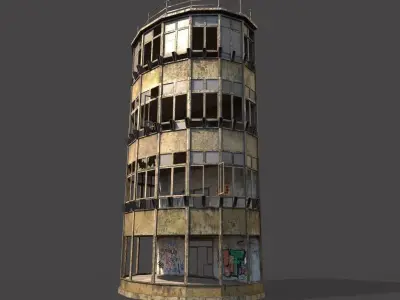 Abandoned  Front Facade Of Office 3D model
