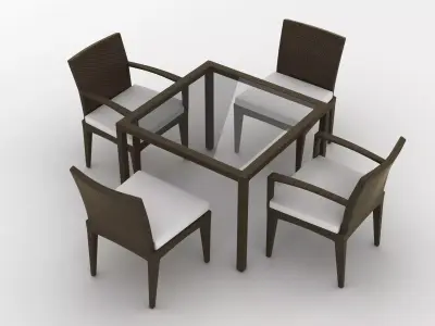 Dedon Panama Dining Set 3D model