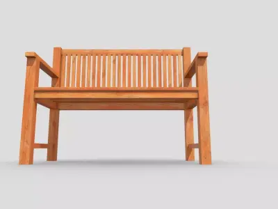 Basic Bench  Low-poly 3D model