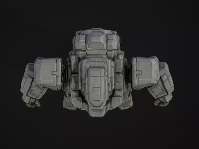 Mecha Robot Low-poly 3D model order