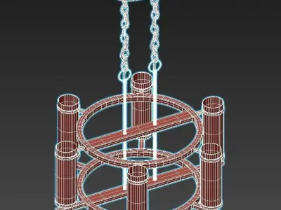 st-luce-bichero-sl334-403-06 six light chandelier with clear ... 3D model