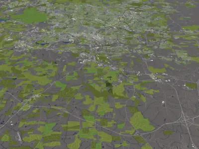 Raleigh 50x50km 3D City Map 3D model