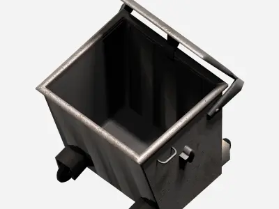 Galvanize big street garbage container Low-poly 3D model