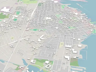 Cityscape Sandusky Ohio USA 3D model