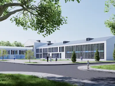 school Low-poly 3D model