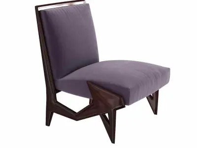 Important and Unique Ico Parisi Lounge Chair 3d model 3D model