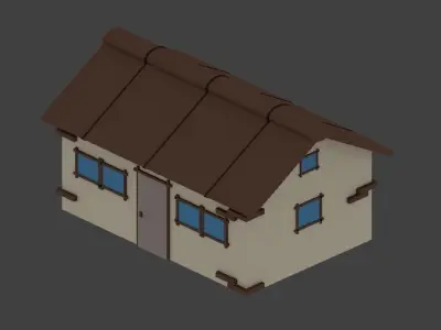 Low Poly Village assets Low-poly 3D model