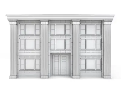 Tenement Building Ground Floor Low-poly 3D model