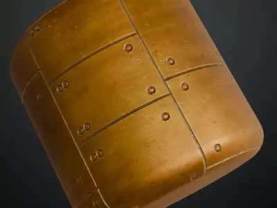 Orange Sci-Fi Wall PBR Seamless Texture