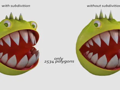 Pacman Rigged Low-poly 3D model