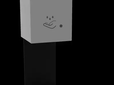 Touchless Power Mist Feature Floor Stand Hand Sanitizer 3D model