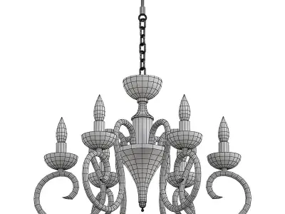 odeon-light-zefiro-3932-6 chandelier with four lights 3D model