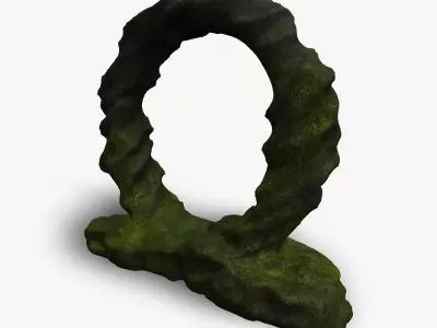 Stone Portal 1 - Moss 2 Low-poly 3D model