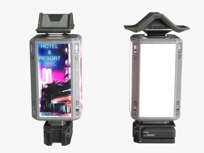 Sci-fi Billboard Sign v2 Low-poly 3D model