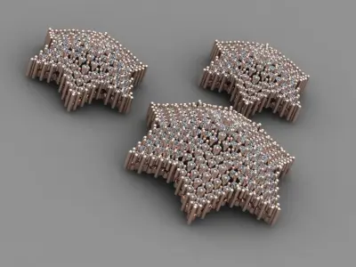 Diamond Rose Gold Pendant Set 3D Print Model 3D print model purchase