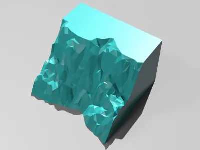 Isometric Ice Cliff Low-poly 3D model