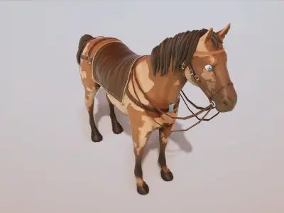 Stylized Horse Rigged Low-poly 3D model