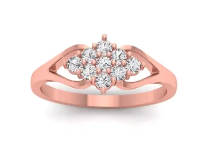 Solitaire Engagement Women Rings Tiny Ring 3D print model