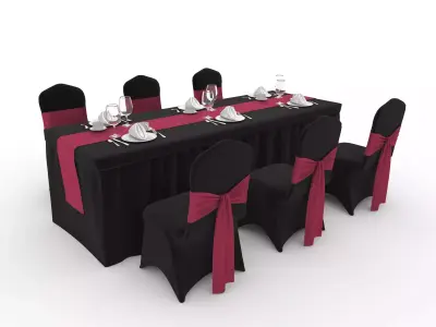 Collection Banquet Table and Chair 41 3D Model Pack