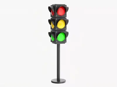 Traffic lights with column 3D model
