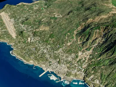 Oshima island 3d model terrain Low-poly 3D model